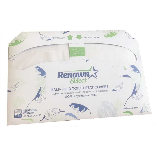 Half-Fold Toilet Seat Paper Cover-Recycled, 20PK